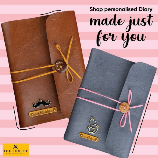 vegan faux leather personalised diary