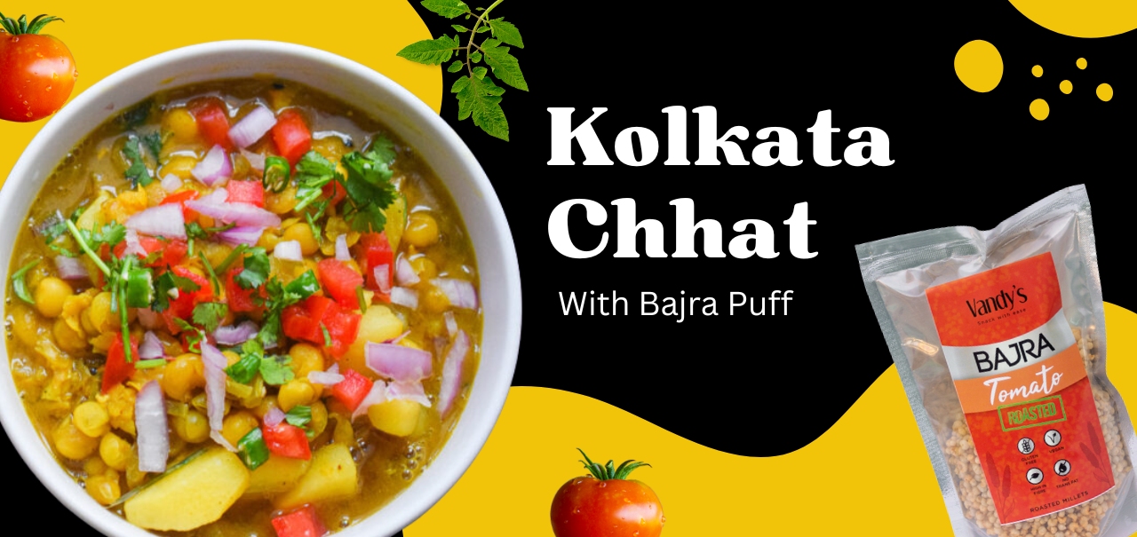 Kolkata chat with bajra puffs